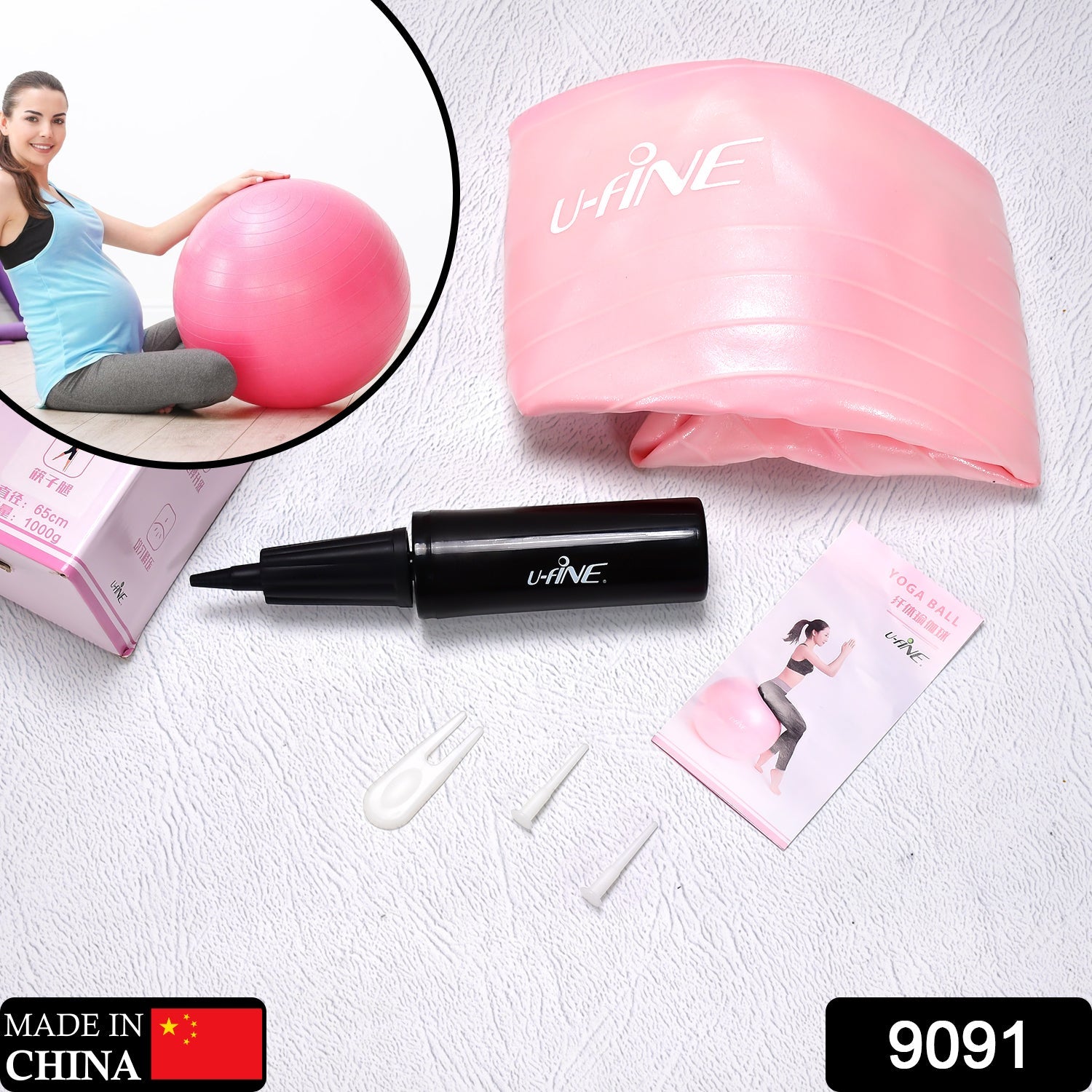 9091 Anti Burst 65 Cm Exercise Ball With Inflation Pump Non-slip Gym Ball For Yoga Pilates Core Training Exercises At Home And Gym- Suitable For Men And Women Wukusy