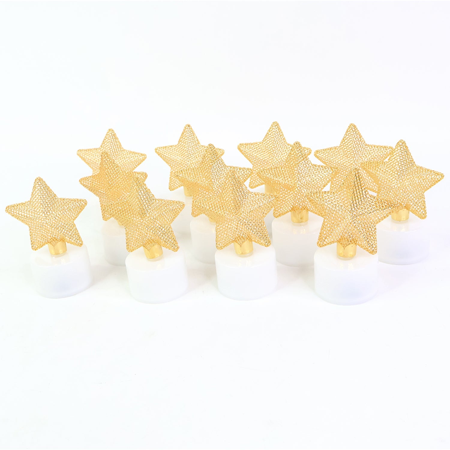 Set Of 12 Decorative Led Star Candles Wukusy
