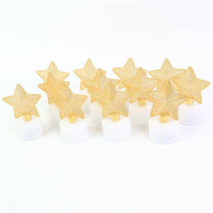 Set Of 12 Decorative Led Star Candles Wukusy
