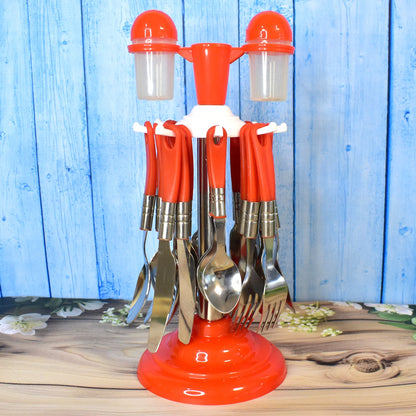 Luxury Cutlery Set For Dining Table Stainless Steel 26-piece Set With Stand (1 Set Wukusy