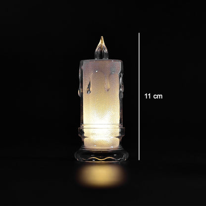 6559 Big Size Flameless Melted Design Candles For Decoration (Set Of 12pc) Wukusy