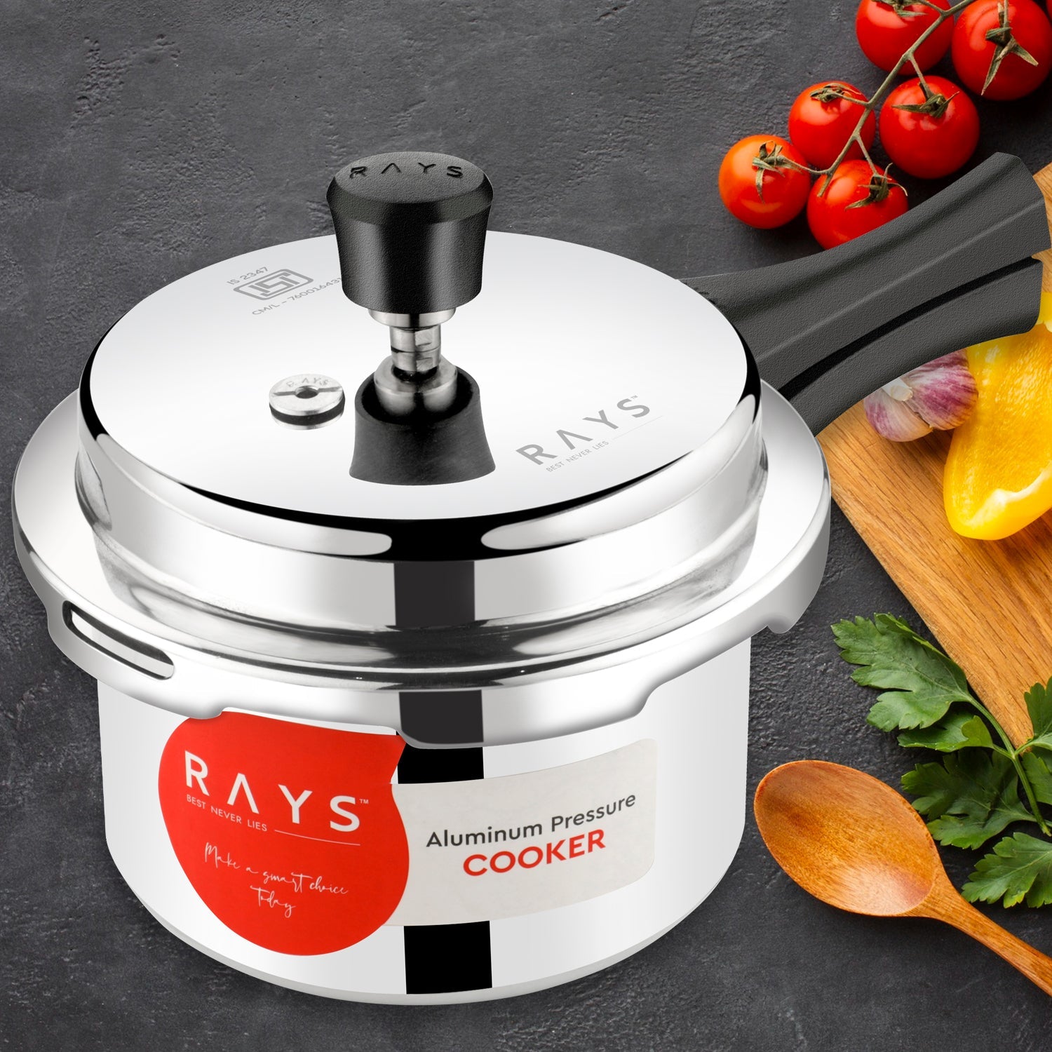 Aluminium Rays Aura Pressure Cookers With Outer Lid (3.5 Litres) Wukusy