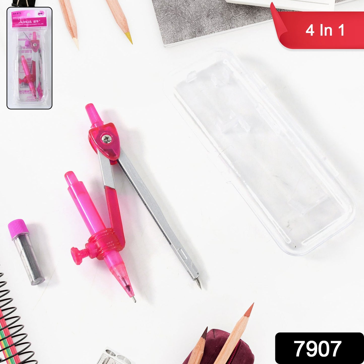 Student Geometry Compass Set (4 In 1) Wukusy