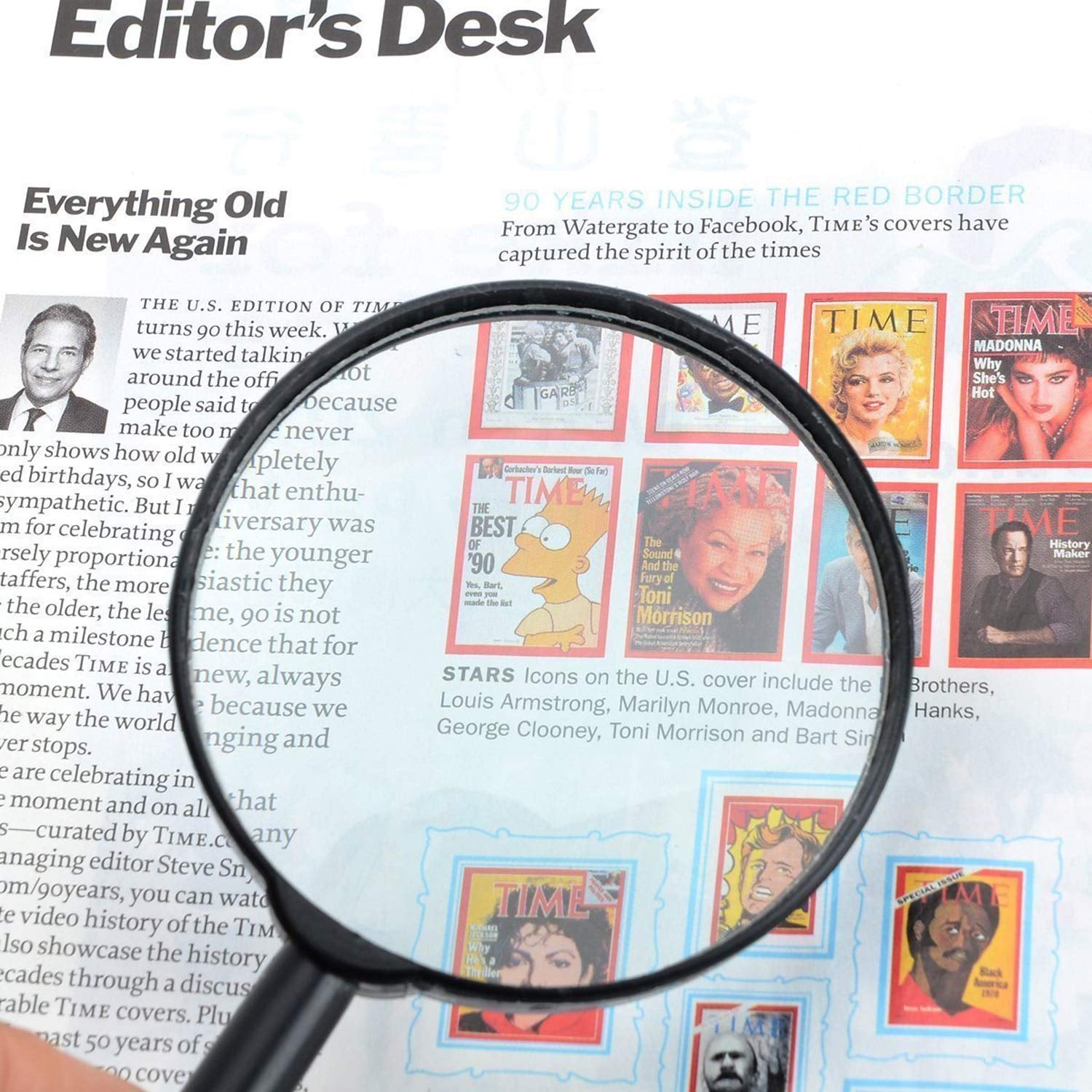 17781 Magnifying Glass Lens - Reading Aid Made Of Glass - Real Glass Magnifying Glass That Can Be Used On Both Sides - Glass Breakage-proof Magnifying Glass Protect Eyes 50 Mm Wukusy