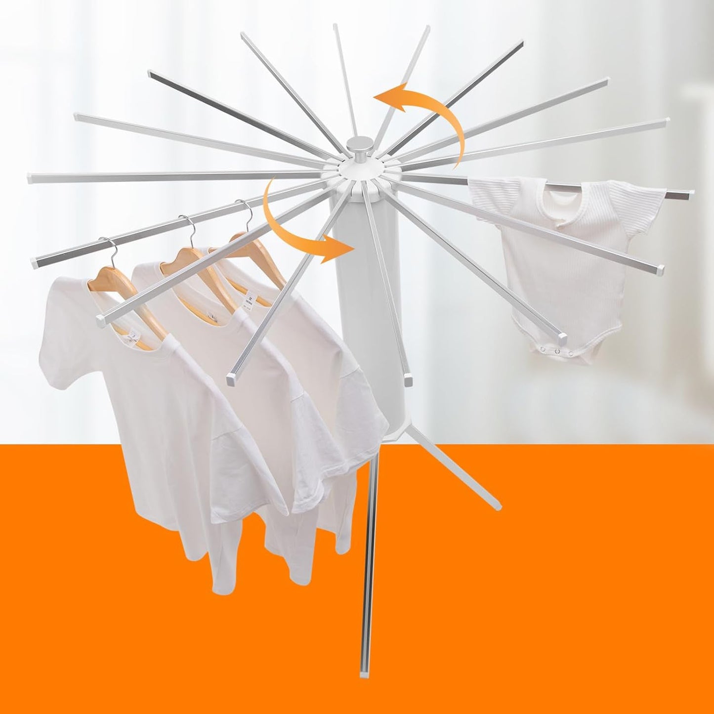 Foldable Rotary Clothes Drying Rack Stand (1 Pc) Wukusy