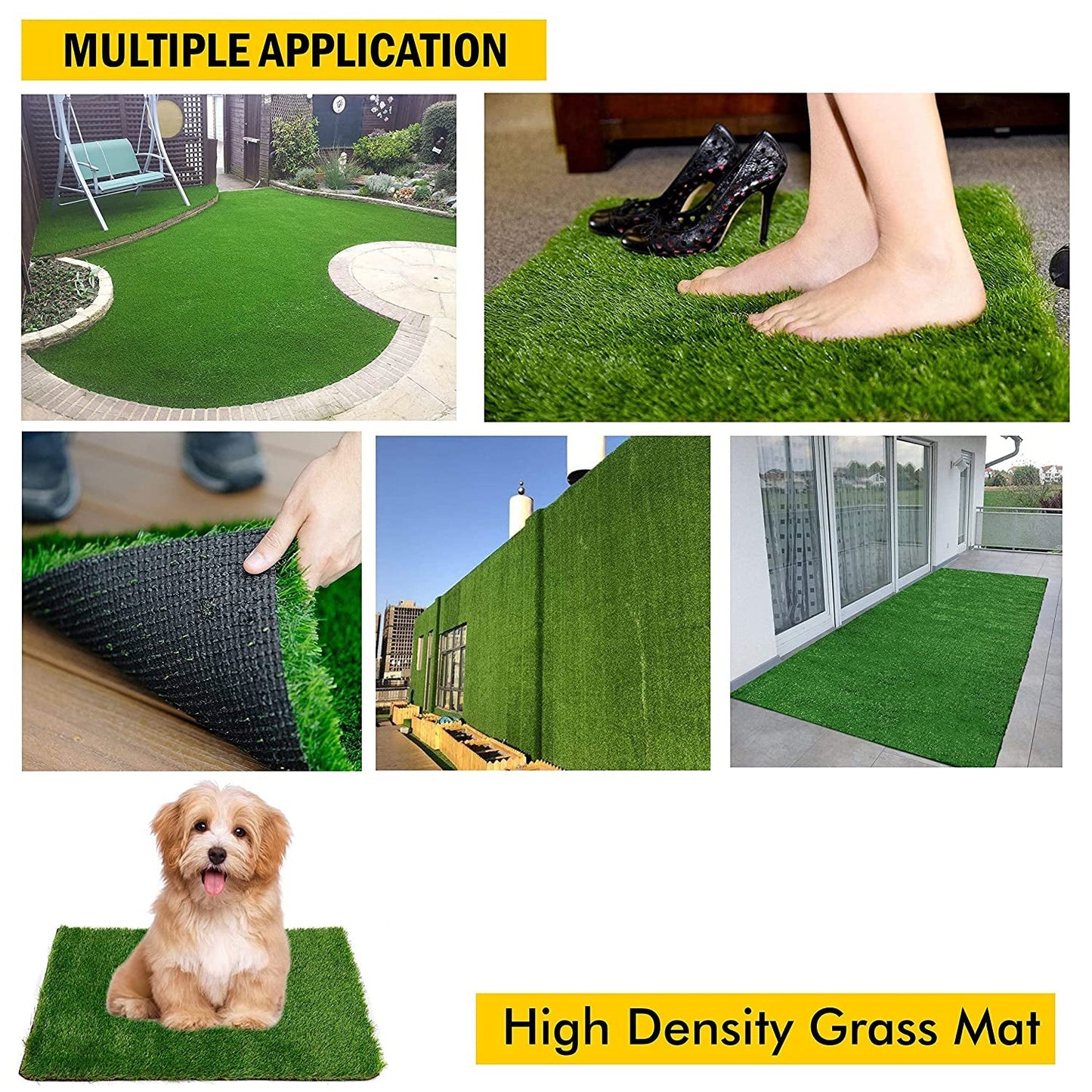 0612 Artificial Grass For Balcony Or Doormat Soft And Durable Plastic Turf Carpet 58x38cm Wukusy