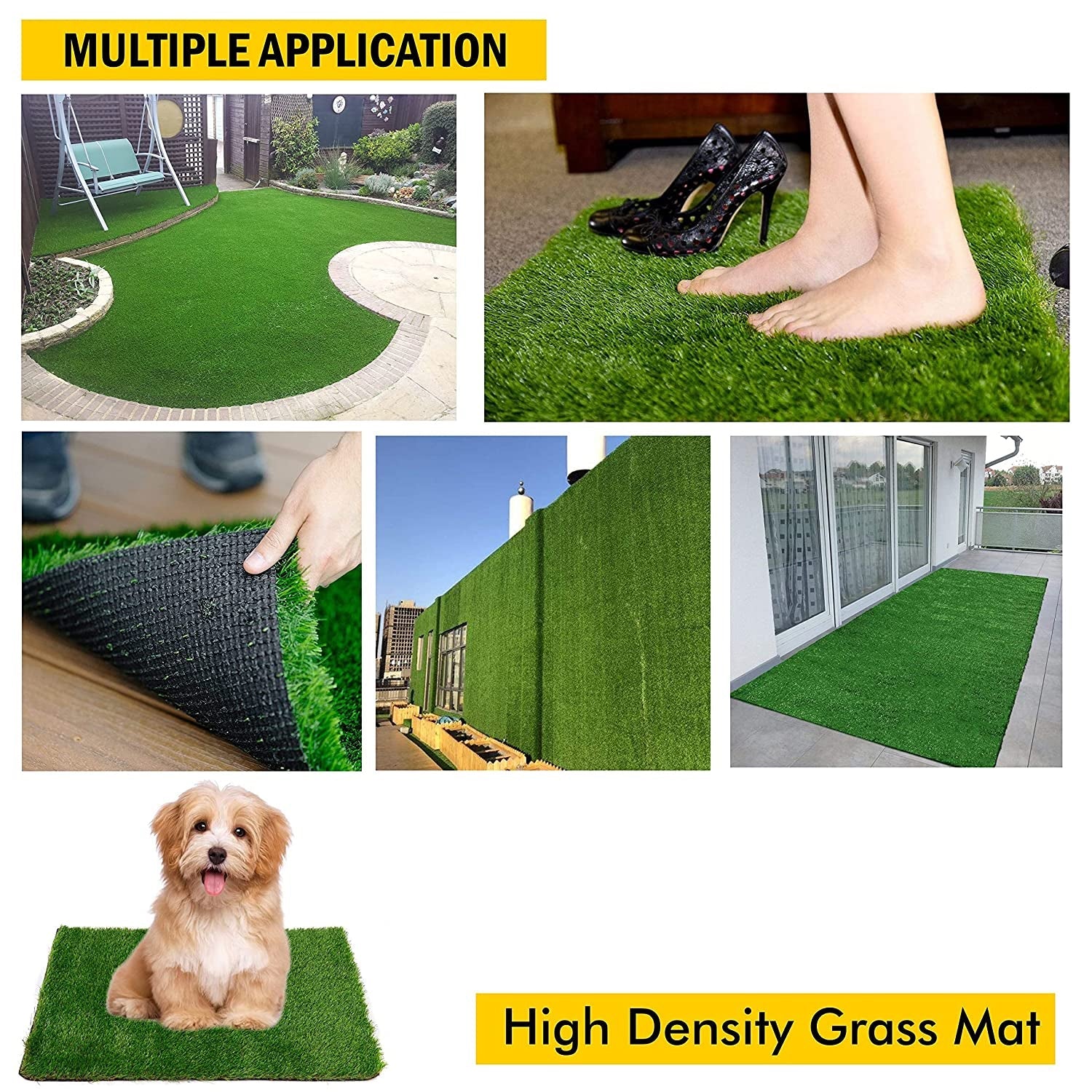 0612 Artificial Grass For Balcony Or Doormat Soft And Durable Plastic Turf Carpet 58x38cm Wukusy