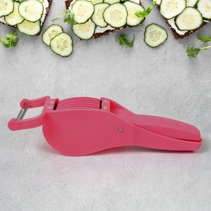 Plastic 2 In 1 Vegetable  Fruit Multi Cutter 5 Blade Vegetable Cutter With Peeler (1 Pc  Multicolor) Wukusy