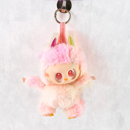 Pink Plush Toy Cartoon Keychain With Hook Colorful Animal Pink (1 Pc) Wukusy