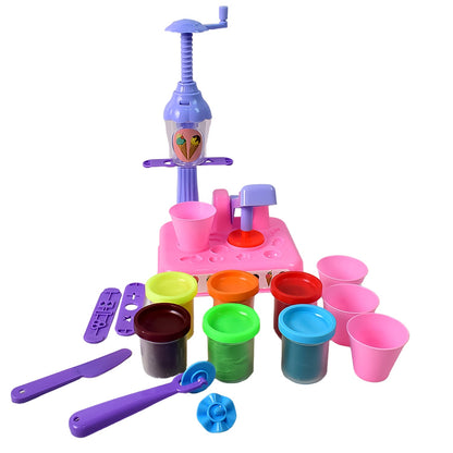 Scoop And Play Set Color Dough For Kids Play Toys Ice Cream Maker Machine (36 Pcs Set) Wukusy