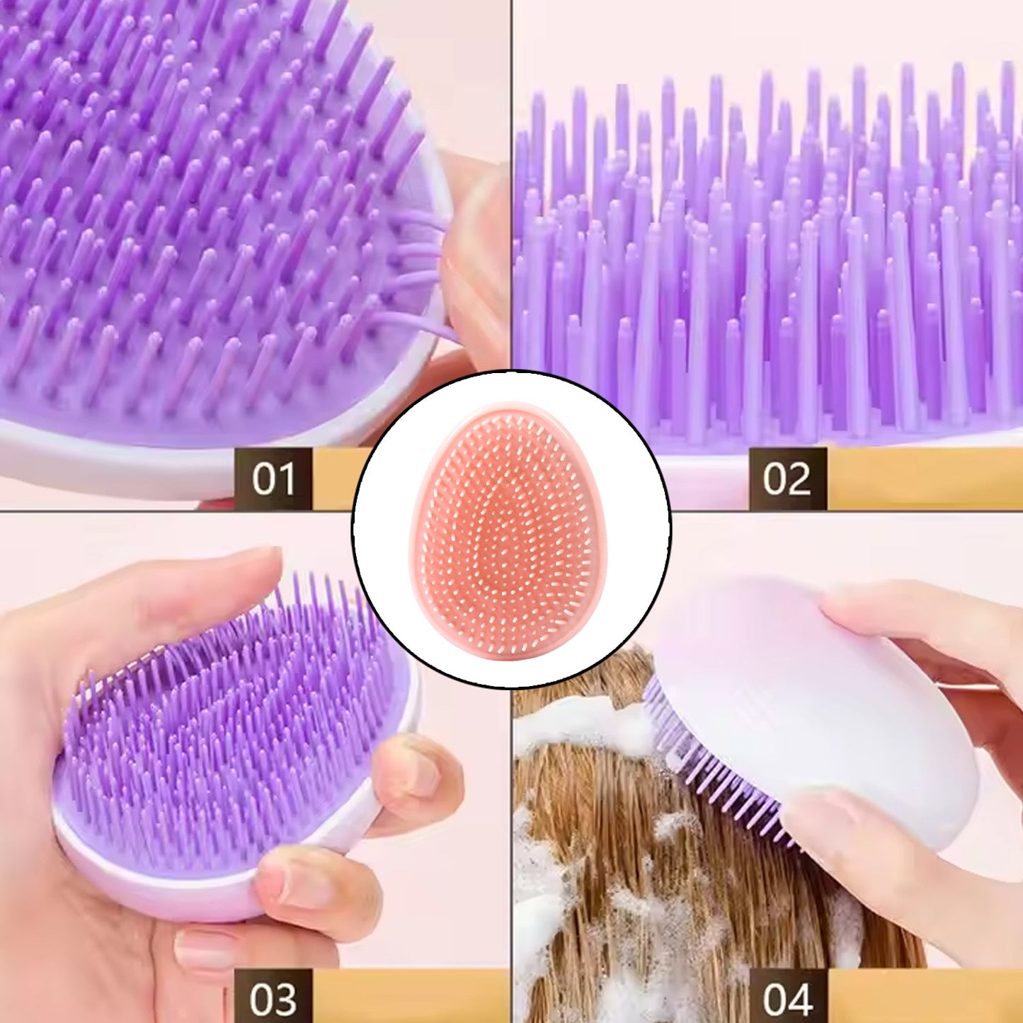 Plastic Hair Washing Combs Hair Massager Shower Brush Wukusy