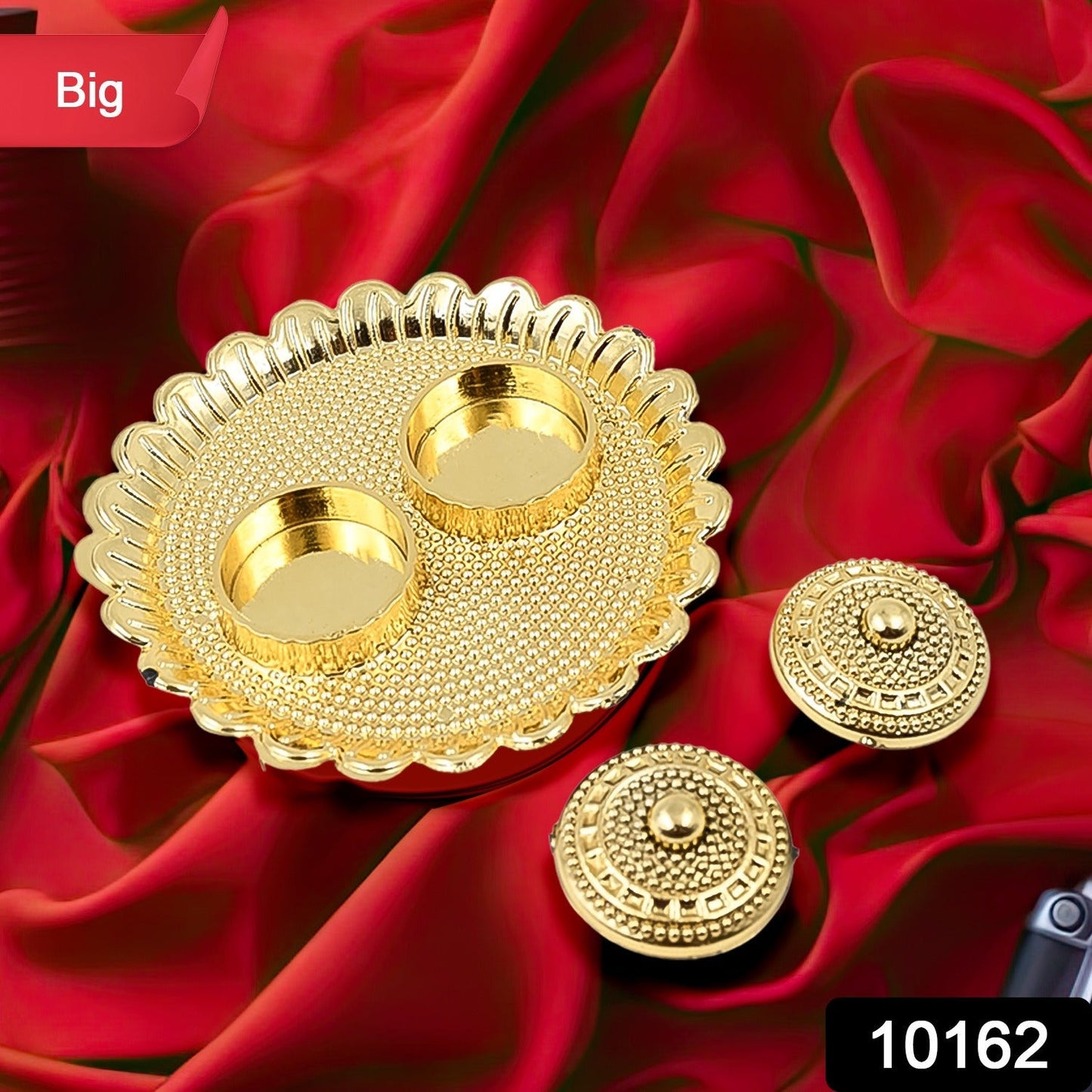 Round Shape Special Puja Thali Kumkum Thali Holder (1 Pc  Big) Wukusy
