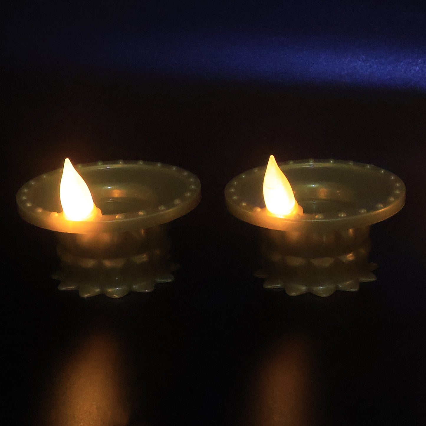 Set Of 12 Water Sensor Led Golden Diyas Wukusy