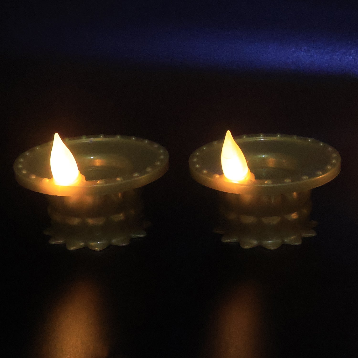 Set Of 12 Water Sensor Led Golden Diyas Wukusy