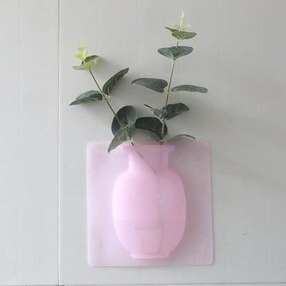 1154 Wall Hanging Silicone Flower Pot Sticker Plant Rack For Decoration  (Multicolour) Wukusy