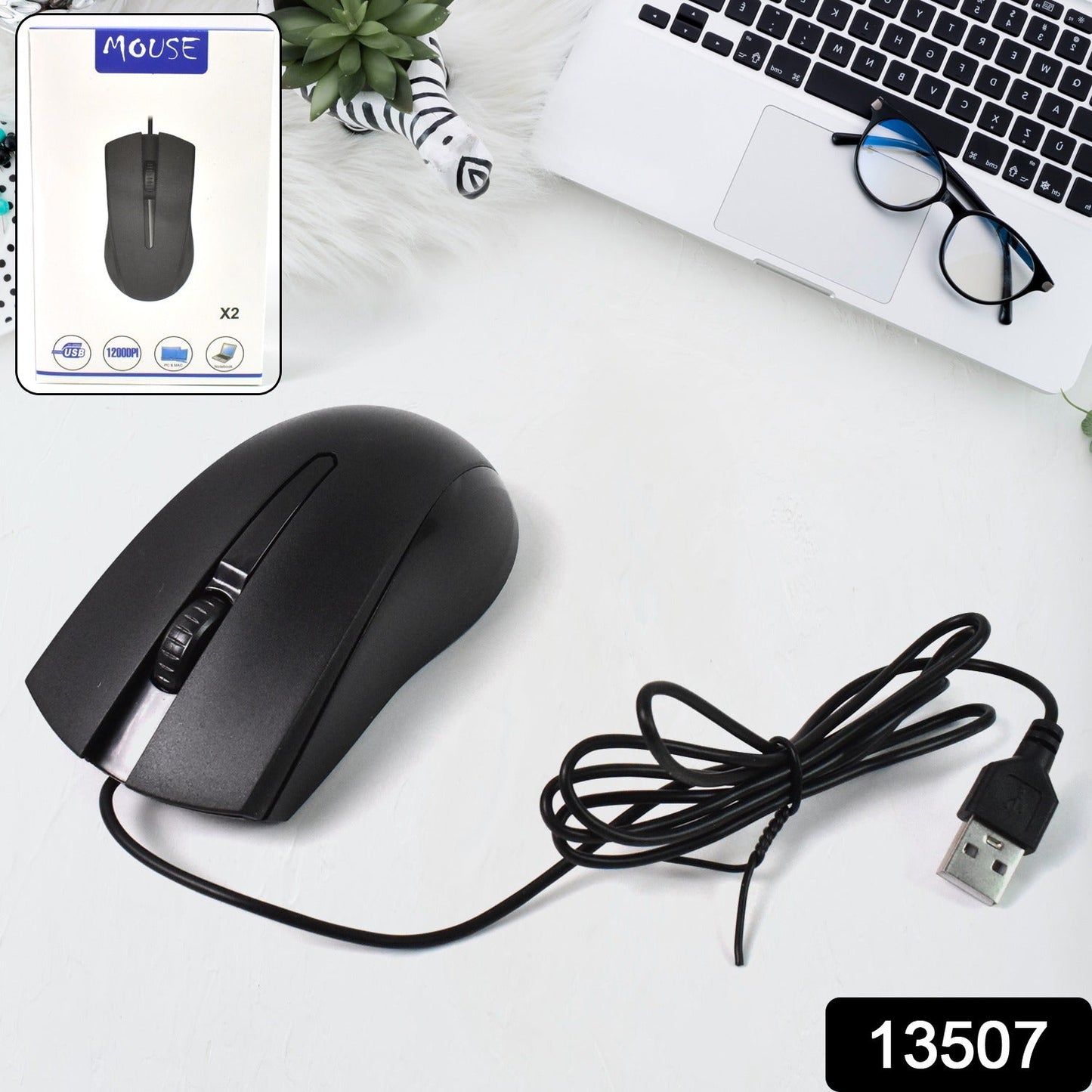 Computer  Laptop Wired Optical Mouse X2 (1 Pc) Wukusy