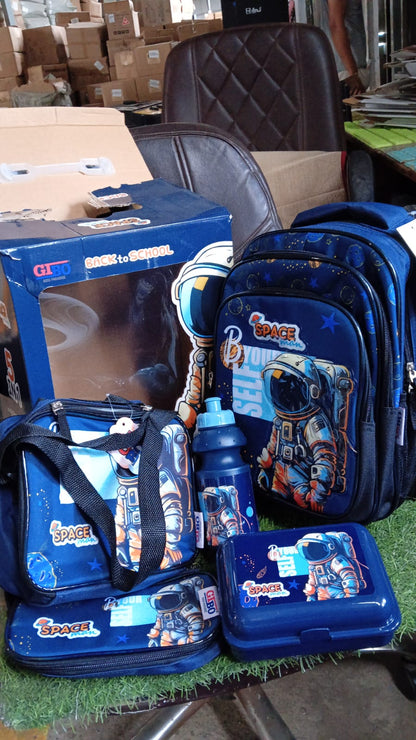 5 In 1 School Bag Includes Lunch Bag 14 Inch School Bags Water Bottle  Pencil Case In Box Packing (1 Set  Mix Color)) Wukusy