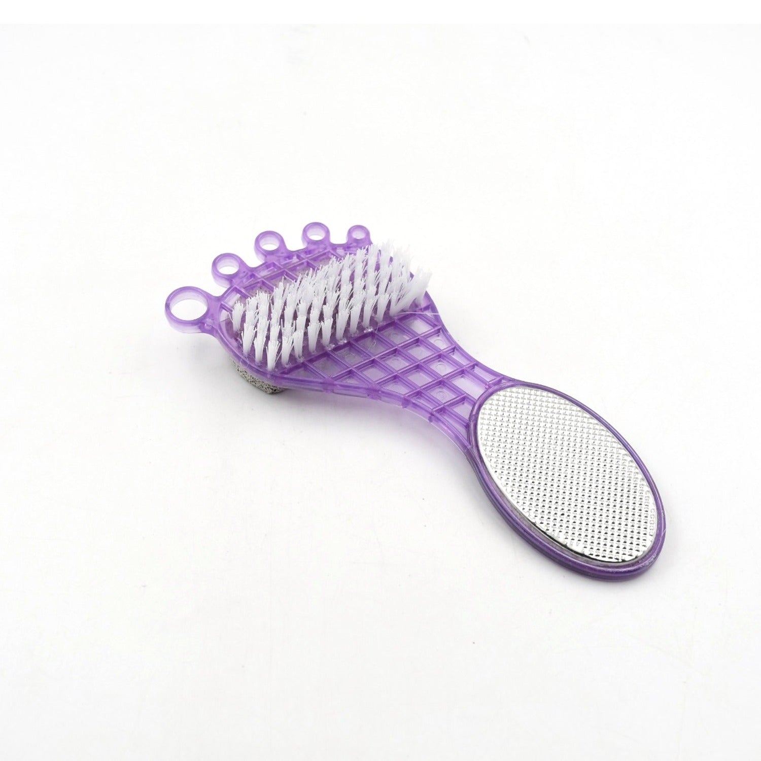 6993  4 In 1 Pedicure Tool For Rough  Dry Feet Dual-sided With Pumice Stone Soft Brush Steel Scrubber  Emery File Softens Hard Foot Corns  Calluses Cleanses  Smoothens Dull Feet Wukusy