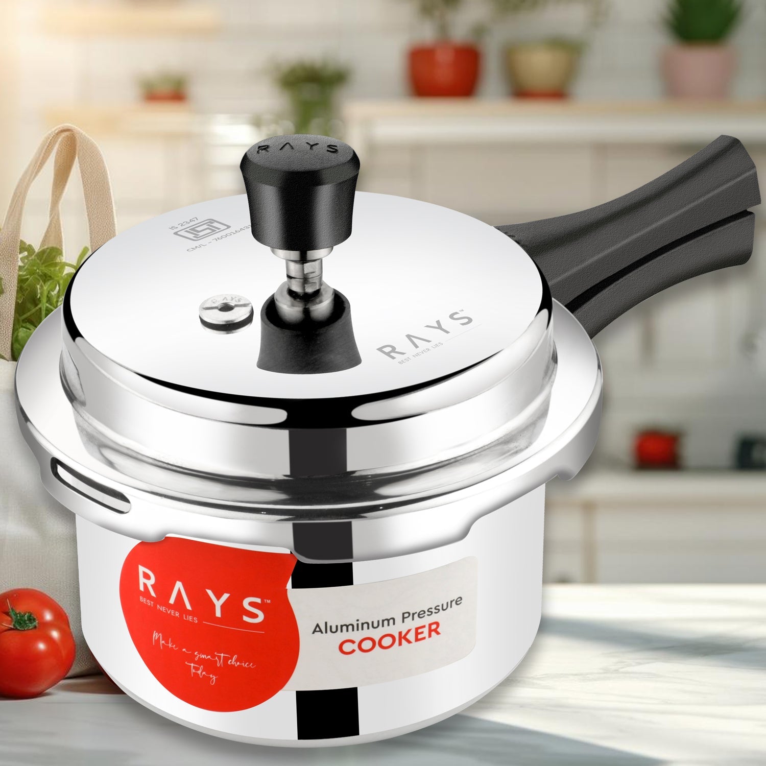 Aluminium Rays Aura Pressure Cookers With Outer Lid (3.5 Litres) Wukusy