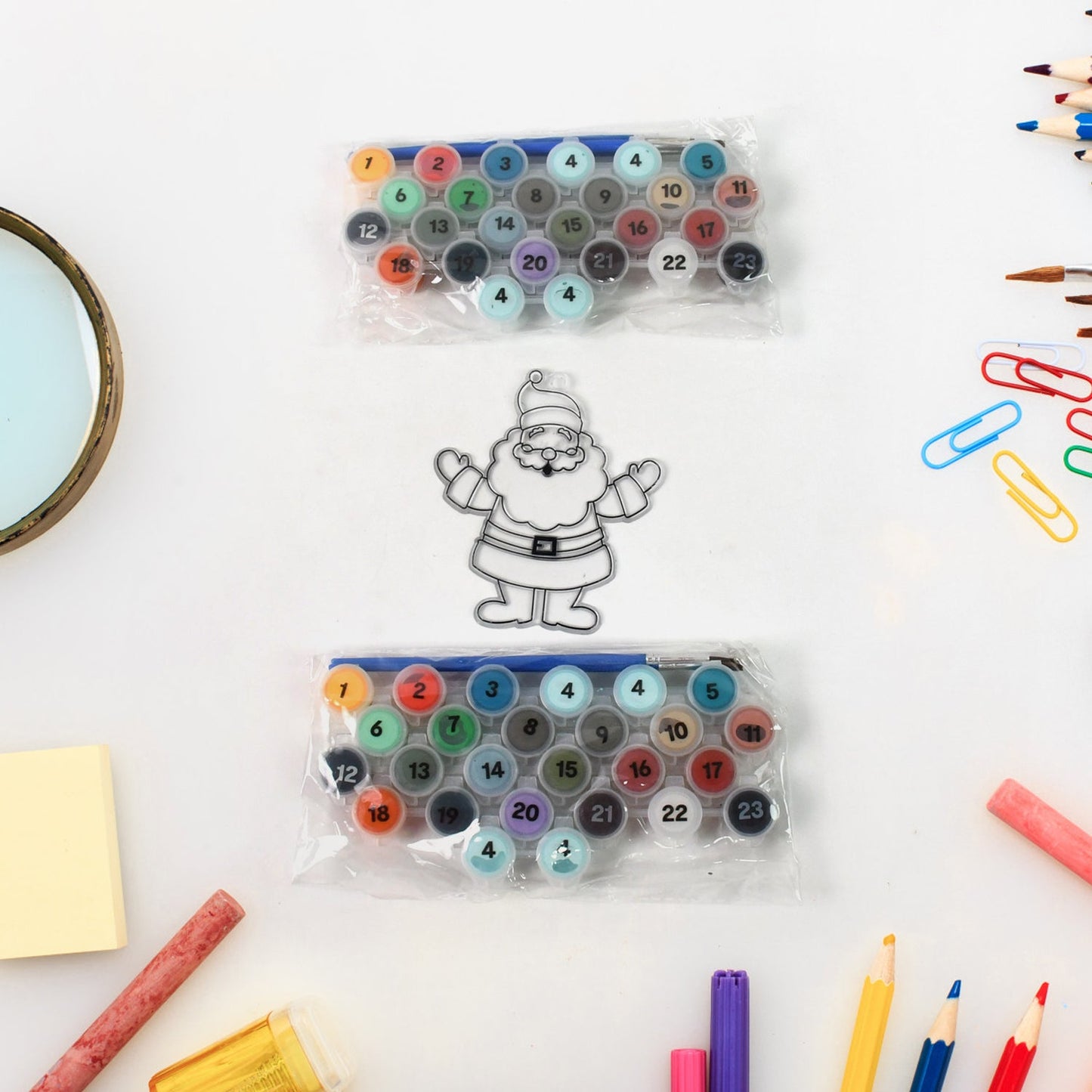 Paint By Number Kits 2 Set 24 Number Color 6 Paint Brushes (2 Set) Wukusy