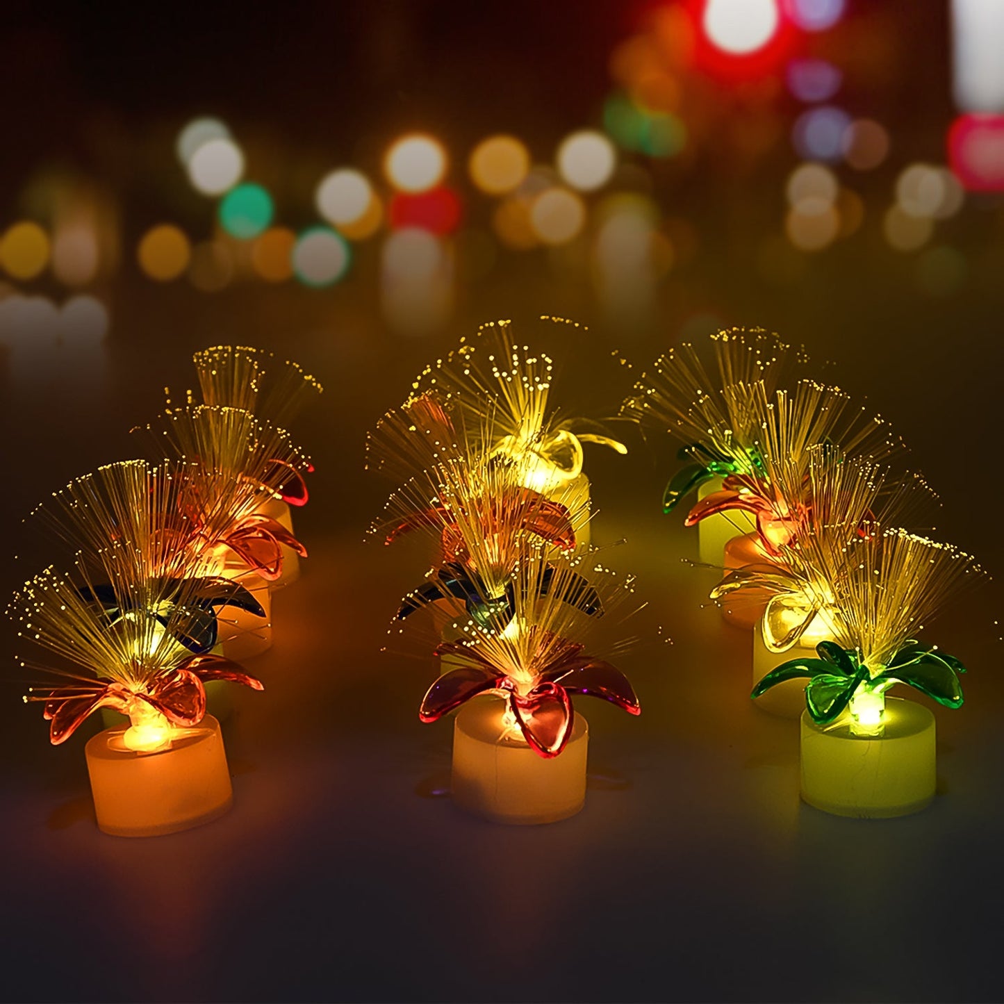 6237 Fiber Optic Light Mini Color Change Led Table Centerpieces  Light Up Candle - Pack Of 12 Wukusy