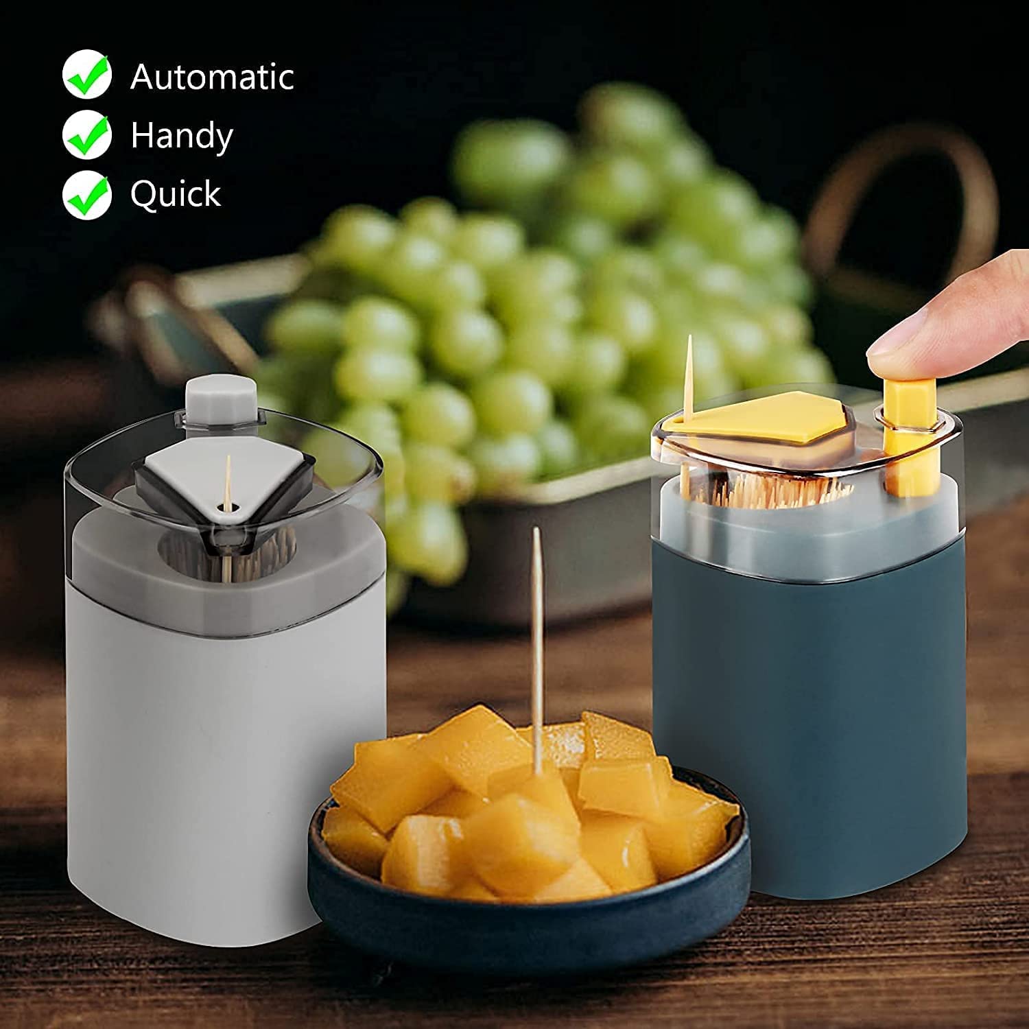 4005l Toothpick Holder Dispenser Pop-up Automatic Toothpick Dispenser For Kitchen Restaurant Thickening Toothpicks Container Pocket Novelty Safe Container Toothpick Storage Box. Wukusy