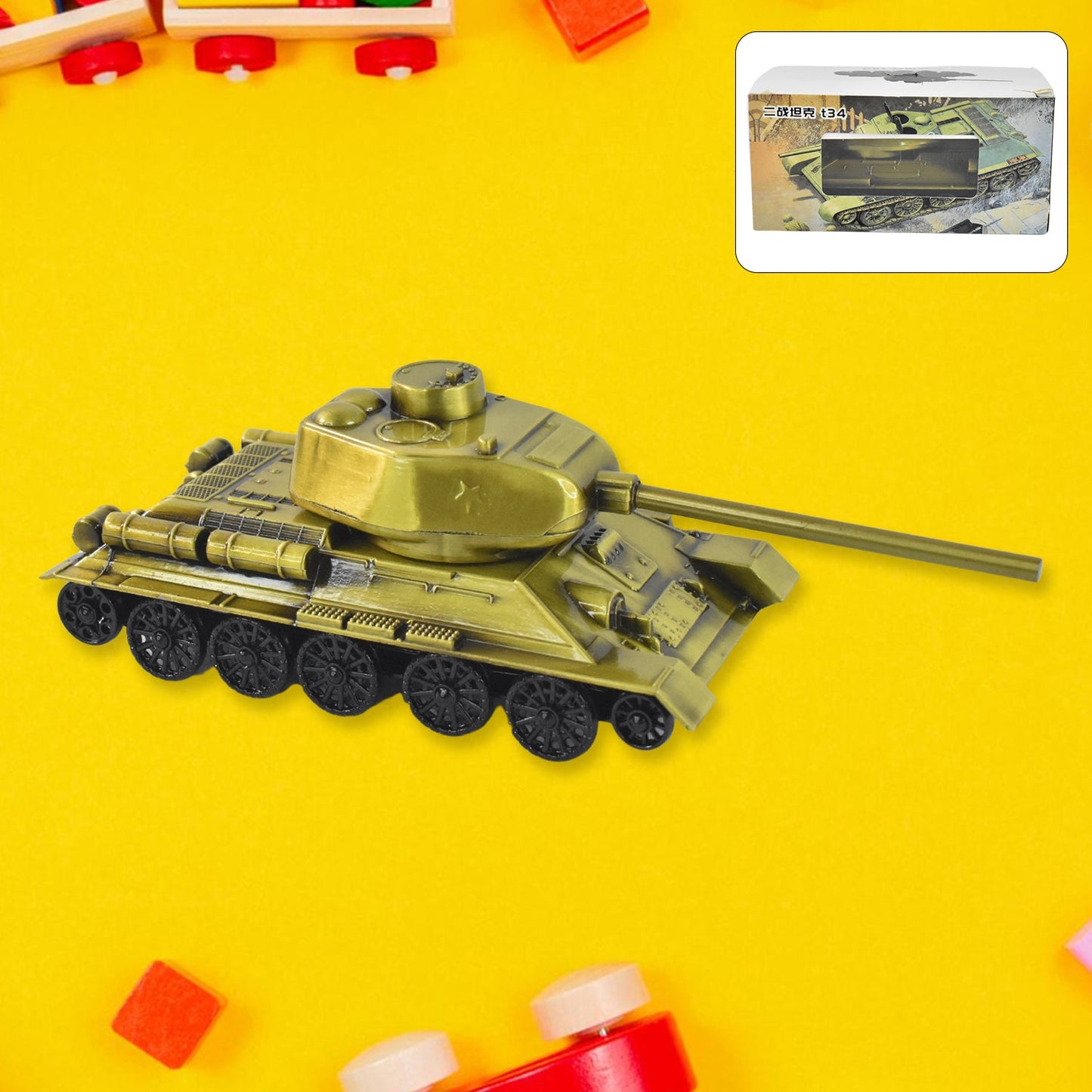 Retro Iron Art Tank Model Nostalgia Tank Crafts Home Decor Ornament Desktop Decorations For Office Living Room Childrens Room Gift (Metal) Wukusy
