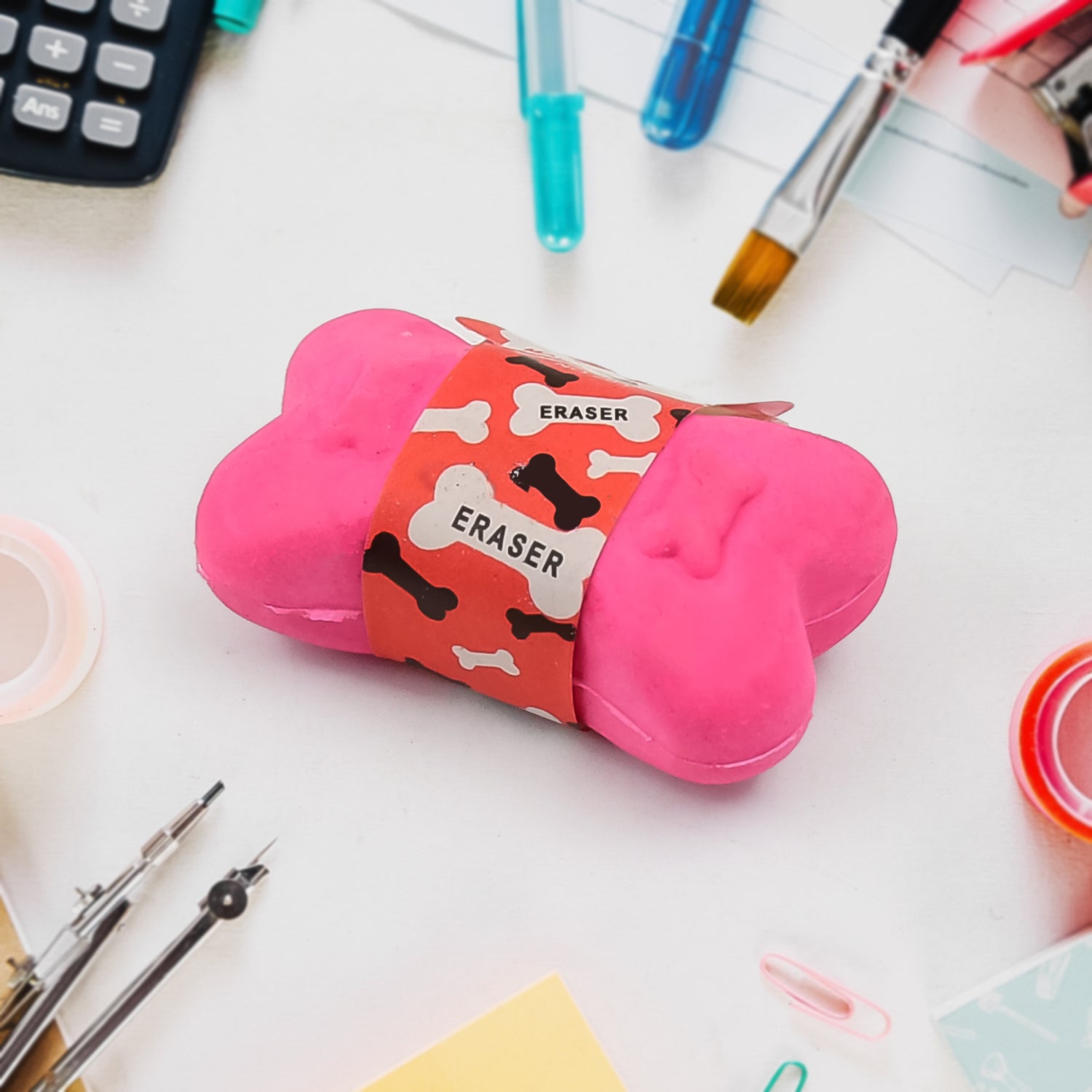 Bone Erasers Cartoon Erasers Pencil Eraser (1 Pc  Mix Colour) Wukusy