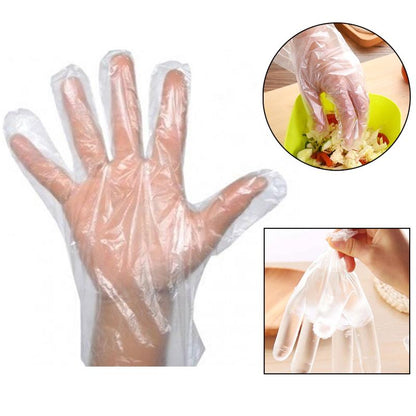 0670 Plastic Transparent Disposable Clear Gloves (White) (100pc) Wukusy