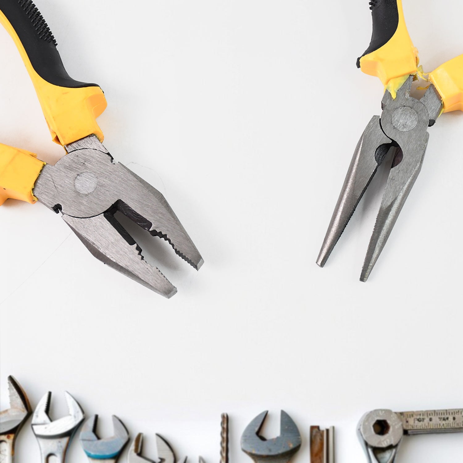 Long Nose Plier And Flat Mouth Plier Combo Tools (2 Pc Set) Wukusy