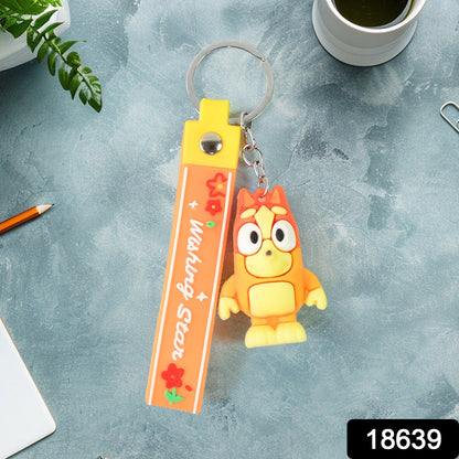 Cute Cartoon Silicone 3d Key Chain With Metal Hook  Strap (Pack Of 1) Wukusy