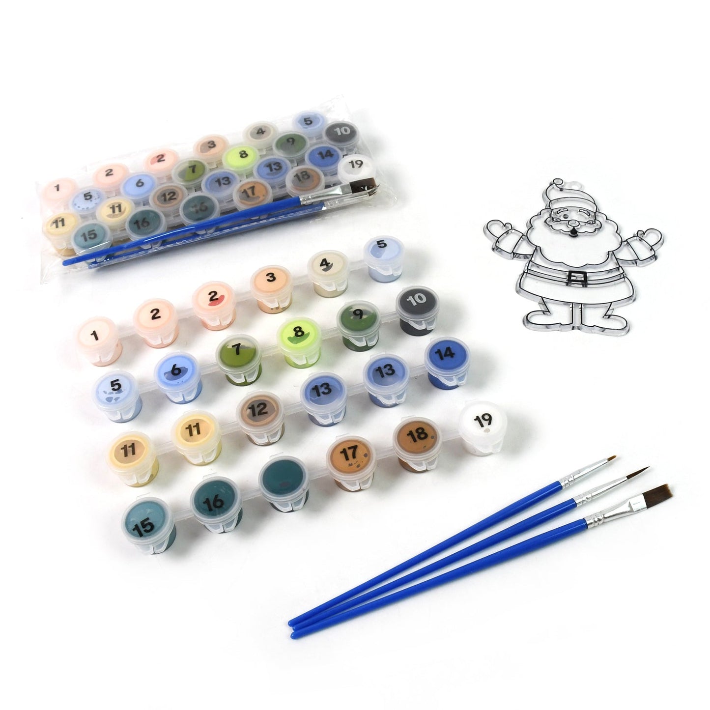 Paint By Number Kits 2 Set 19 Number Color 6 Paint Brushes (2 Set) Wukusy