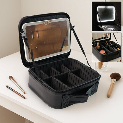 Black Premium Led Light Makeup Organizer Box (1 Pc) Wukusy