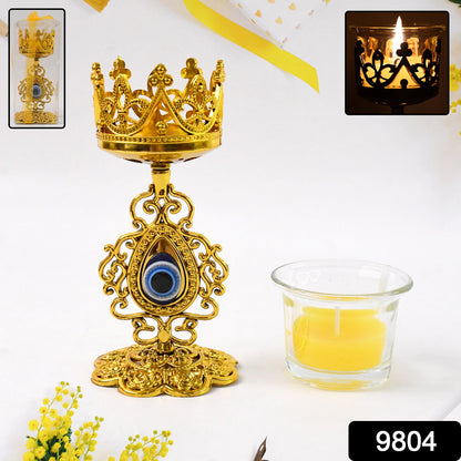 Flower Diwali Candle Holder With Plastic Stand (1 Set) Wukusy