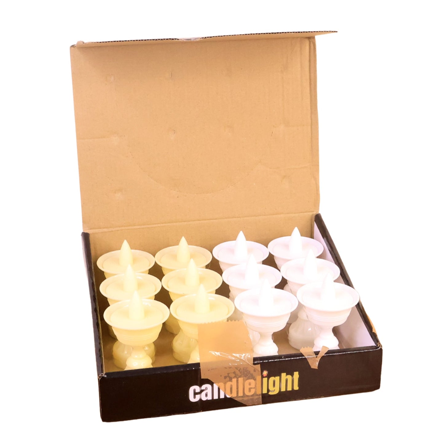 Set Of 12 White Water Sensor Led Diyas Wukusy