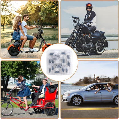 Tire Repair Rubber Nail Car Tire Repair Nails Tire Repair Rubber Screws Black (10 Pcs Set) Wukusy