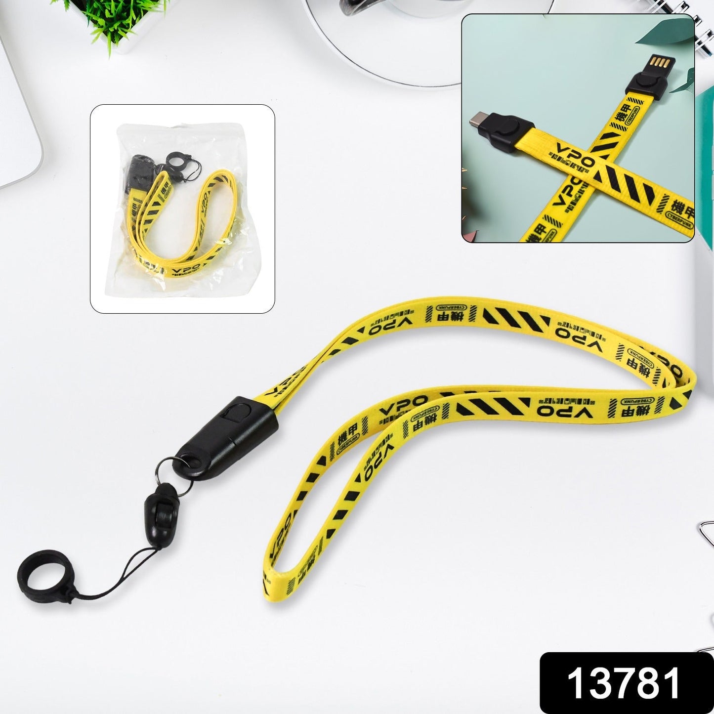 2 In 1 Lanyard Strap Usb Charging Cable (1 Pc) Wukusy