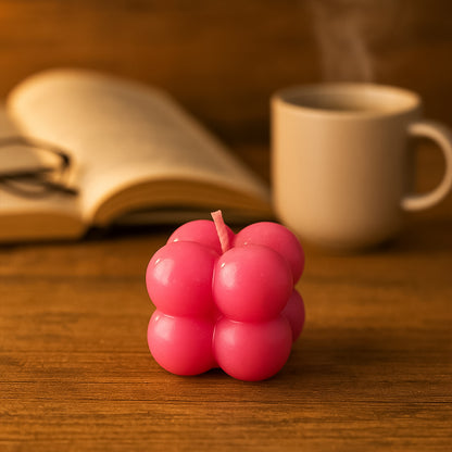 Multicolor Aesthetic Bubble Cube Wax Candles (6 Pc)