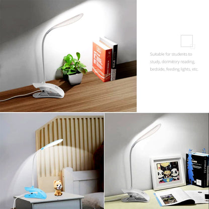 0271 Desk Lamp Adjustable Gooseneck Usb Rechargeable 3 Modes Of Lighting Reading Lamp For Dorm White Study Desk Lamp Suitable For Girls College Bedroom Reading Wukusy