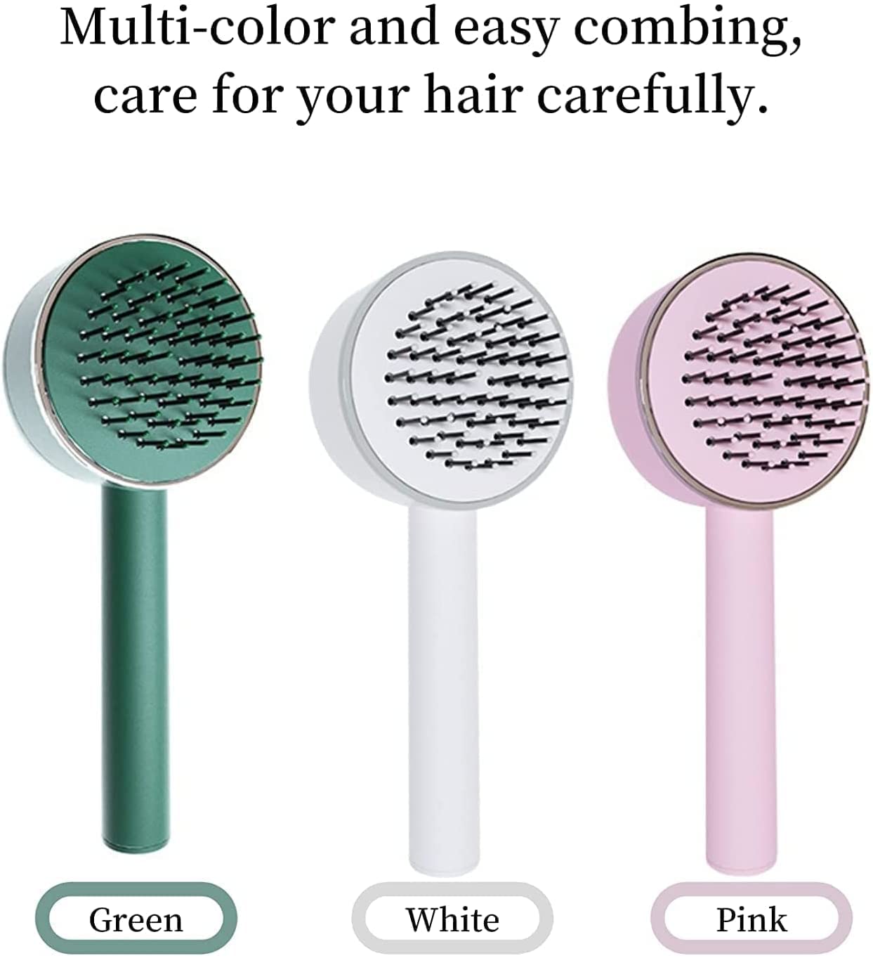 6034 Air Cushion Massage Brush Airbag Massage Comb With Long Handle Self-cleaning Hair Brush Detangling Anti-static For All Hair Wukusy