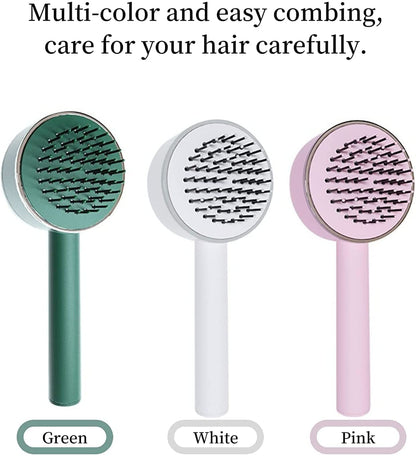 6034 Air Cushion Massage Brush Airbag Massage Comb With Long Handle Self-cleaning Hair Brush Detangling Anti-static For All Hair Wukusy