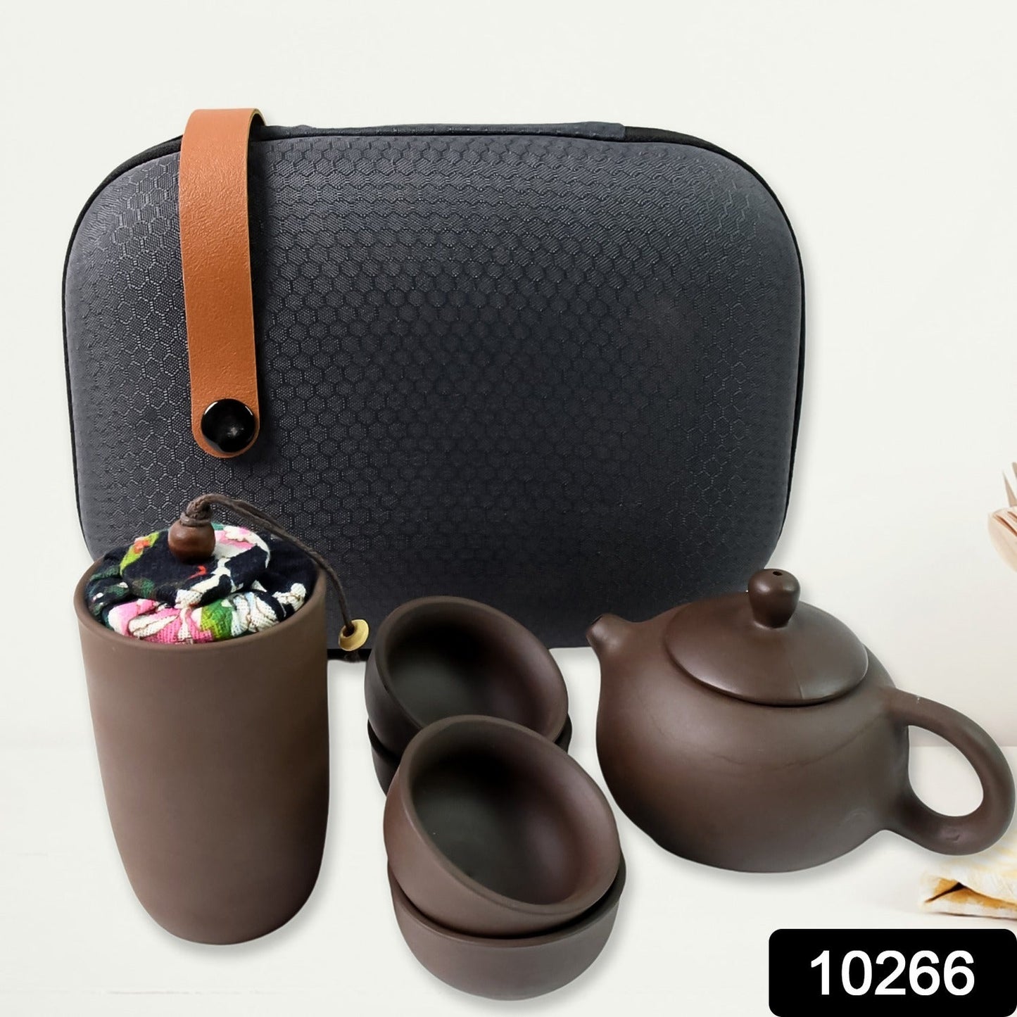 Portable Kung Fu Tea Set With A Portable Travel Bag (Set Of 6pcs) Wukusy
