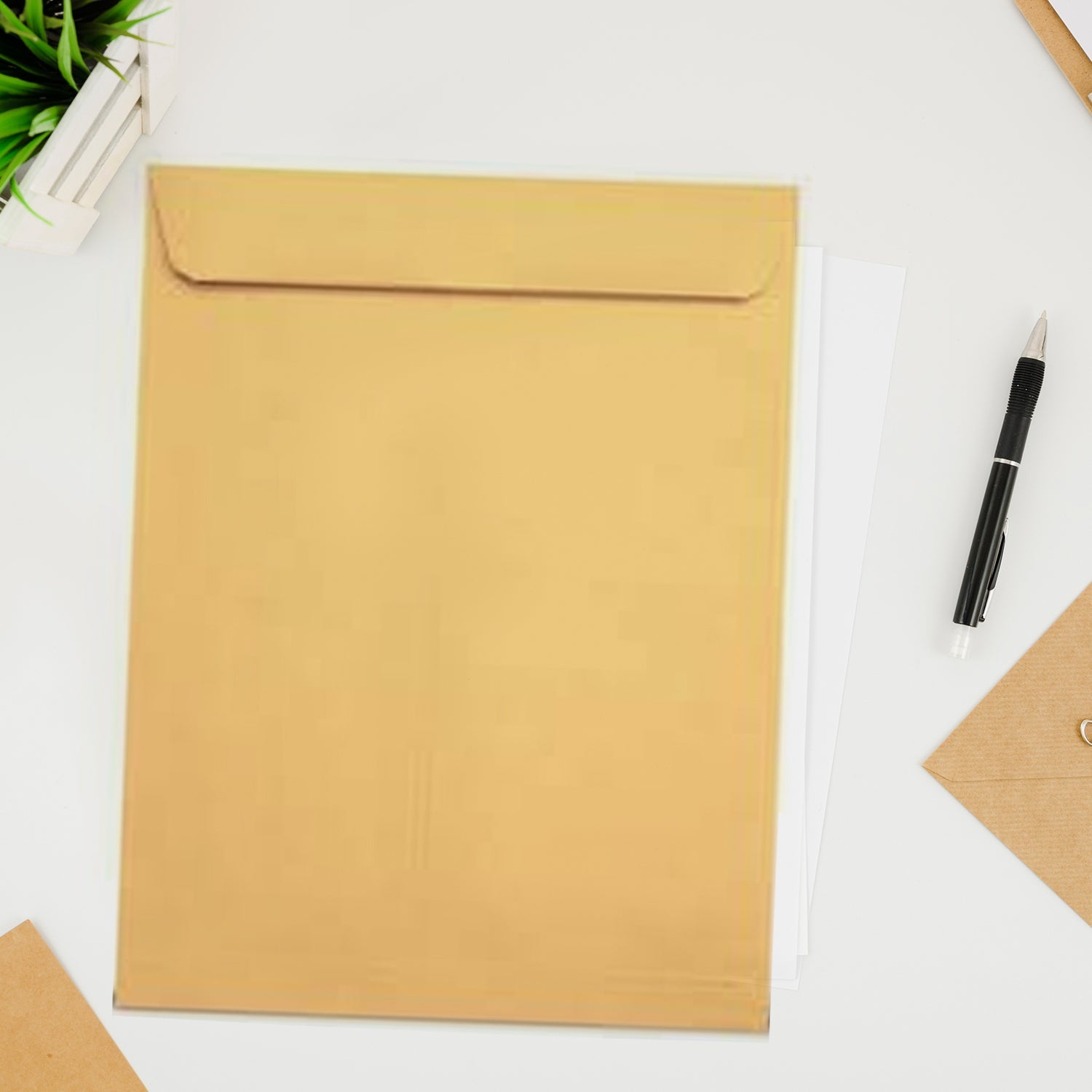 8784 Kraft Envelopes 16 X 14 Inch Brown Envelopes Envelopes Card Envelopes Kraft Paper Envelopes Invitation Envelopes Postcard Envelopes Quick Self Seal Stationery For General Office (1 Pc ) Wukusy