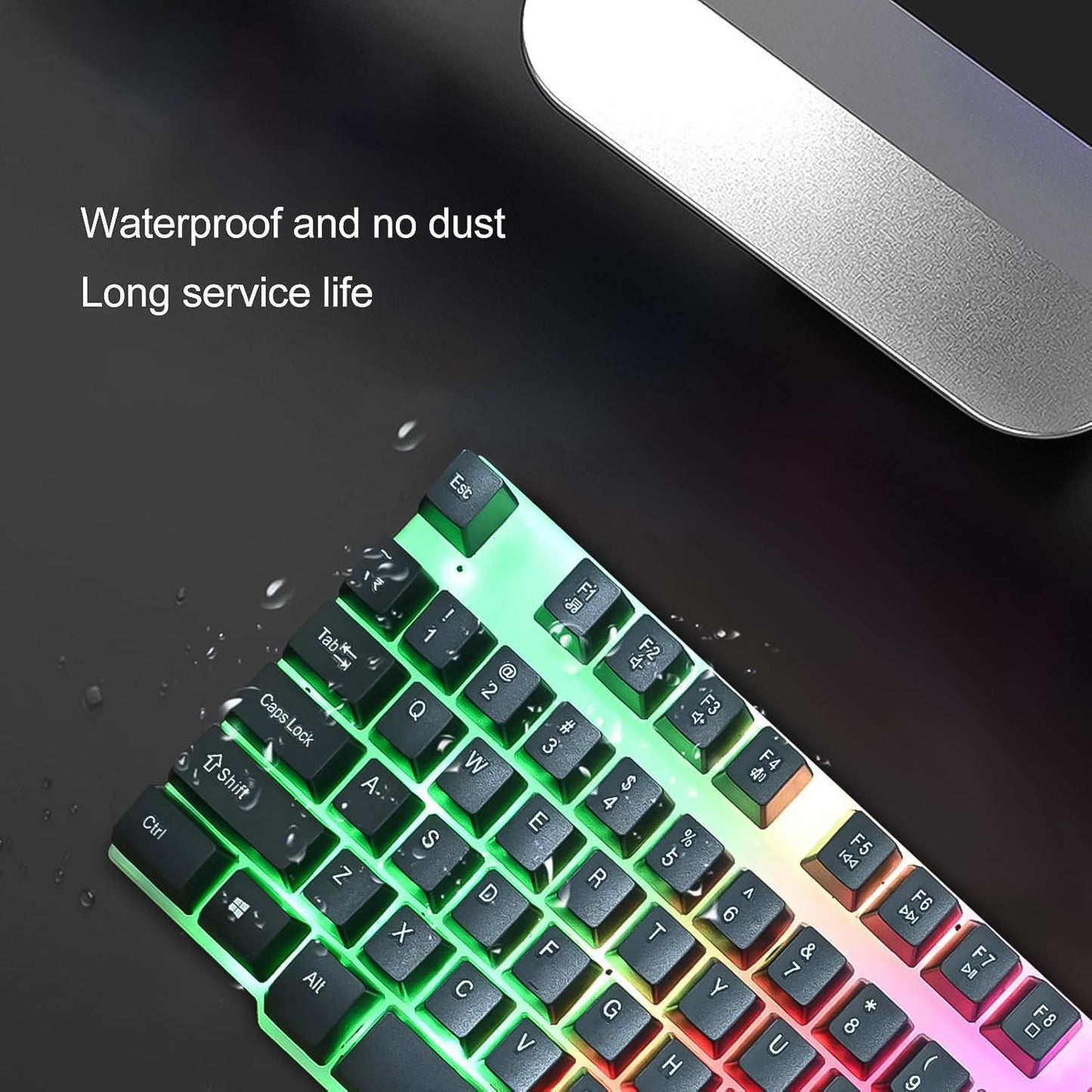 104 Key Colorful Lighting Keyboard Mouse Set (2 Pc Set) Wukusy