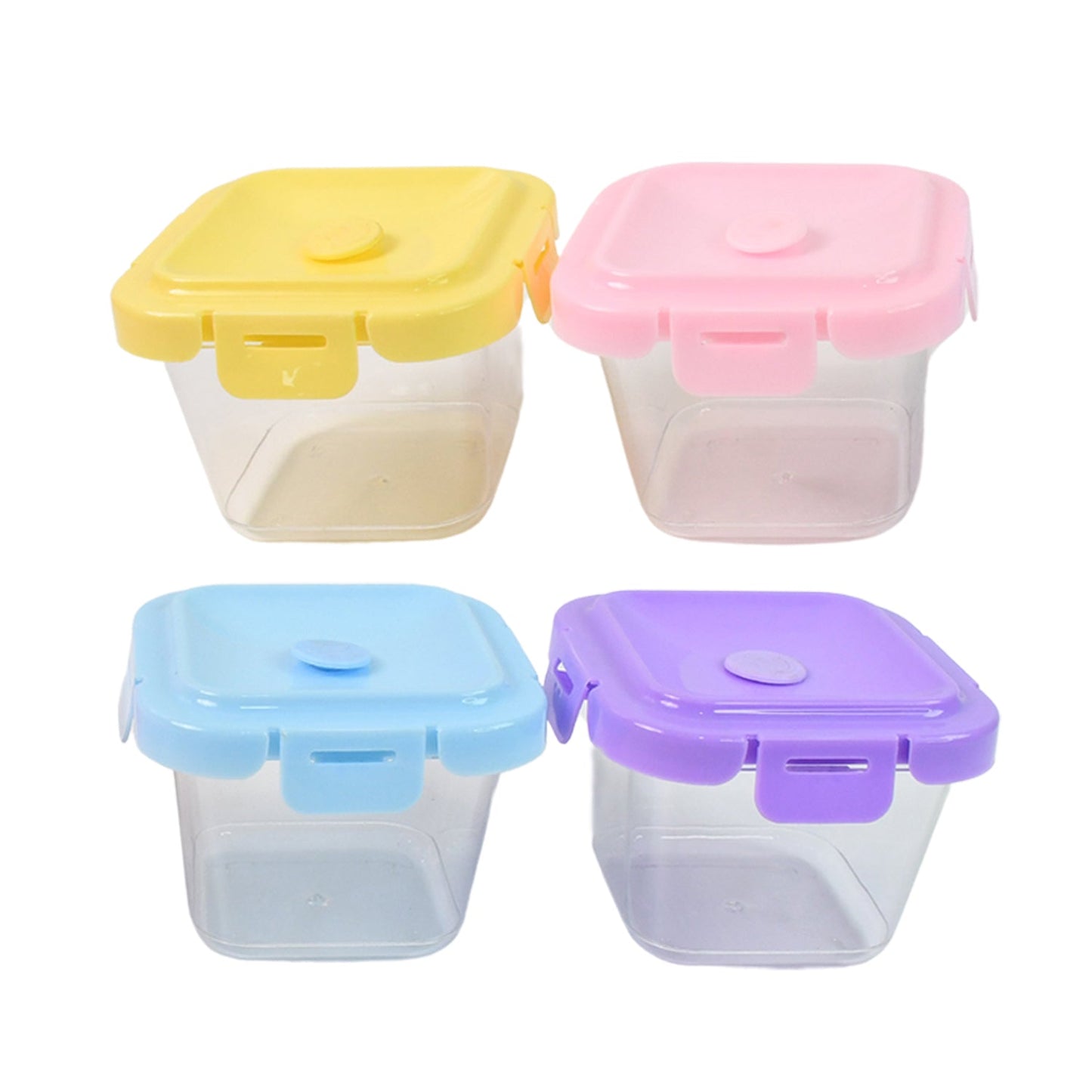 Plastic Food Storage Containers With Lid (4 Pcs Set  500 Ml) Wukusy