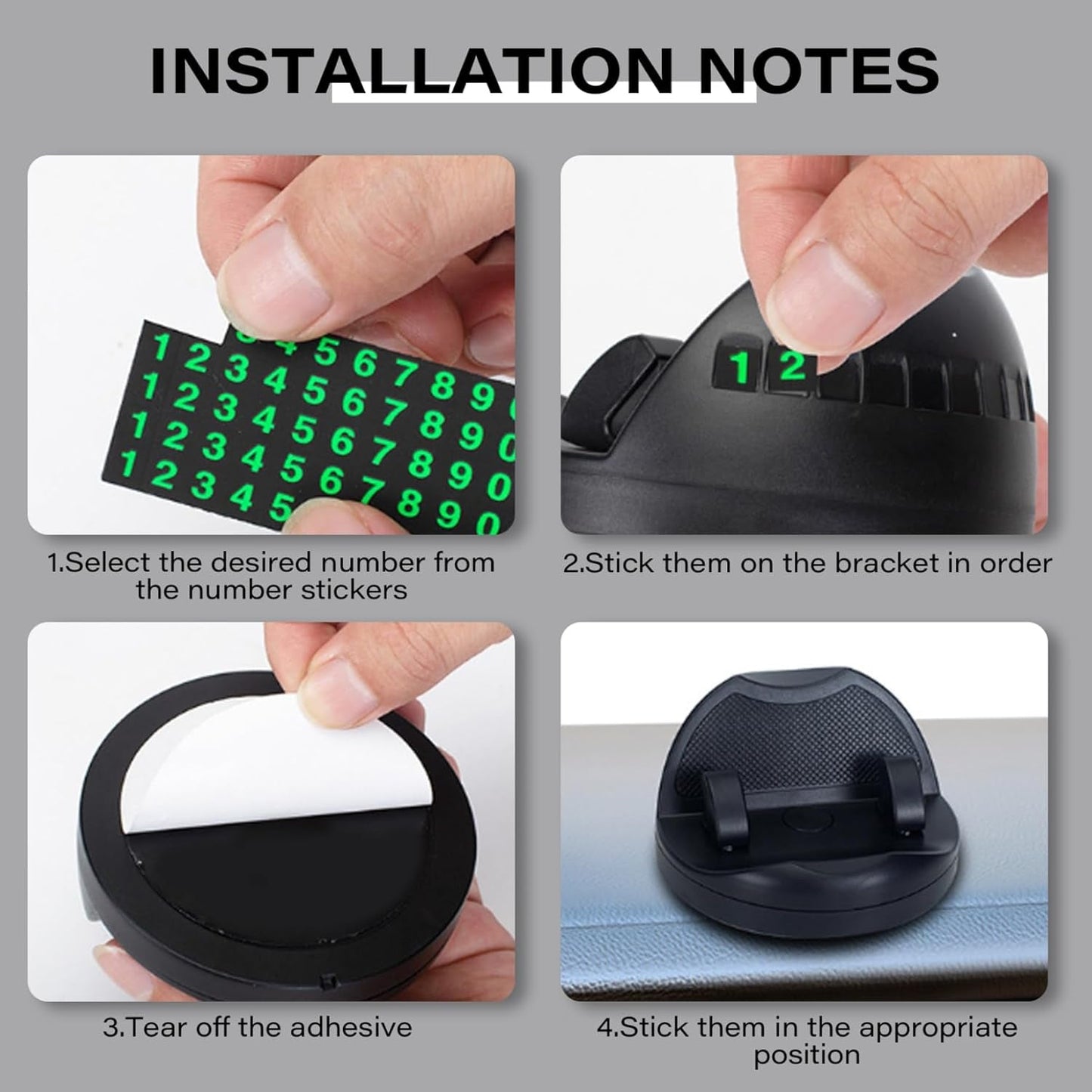 2 In 1 Car Anti-slip Mat Phone Holder Non Slip Sticky Phone Mount Holder (1 Set) Wukusy