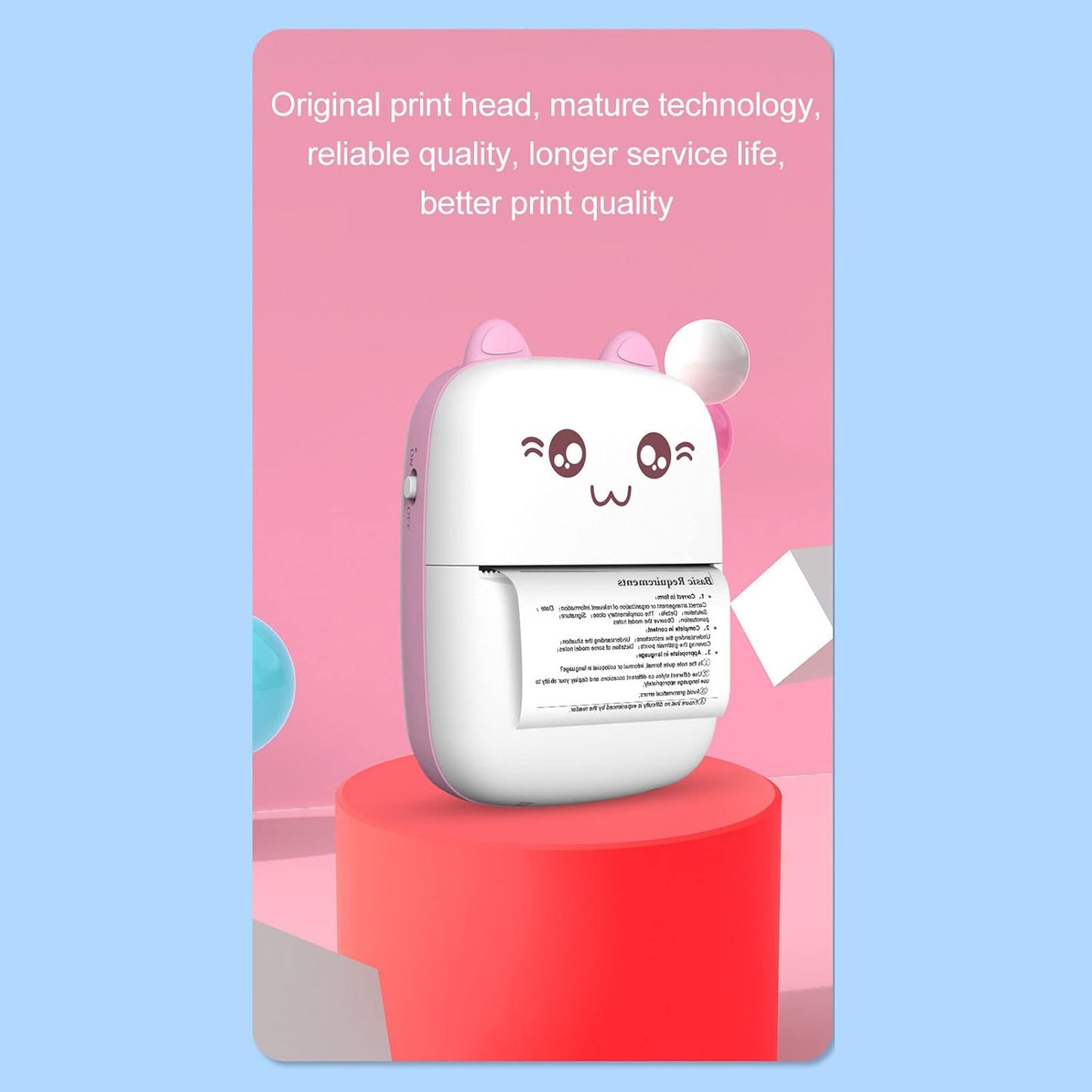 8838 Pocket Mini Printer Mobile Phone Bluetooth Connection Wireless Mini Thermal Printer With Android Or Ios App For Pictures Portable Smart Printercontains 1 Rolls Thermal Paper With Fast Paper Output For Photo Image Wukusy
