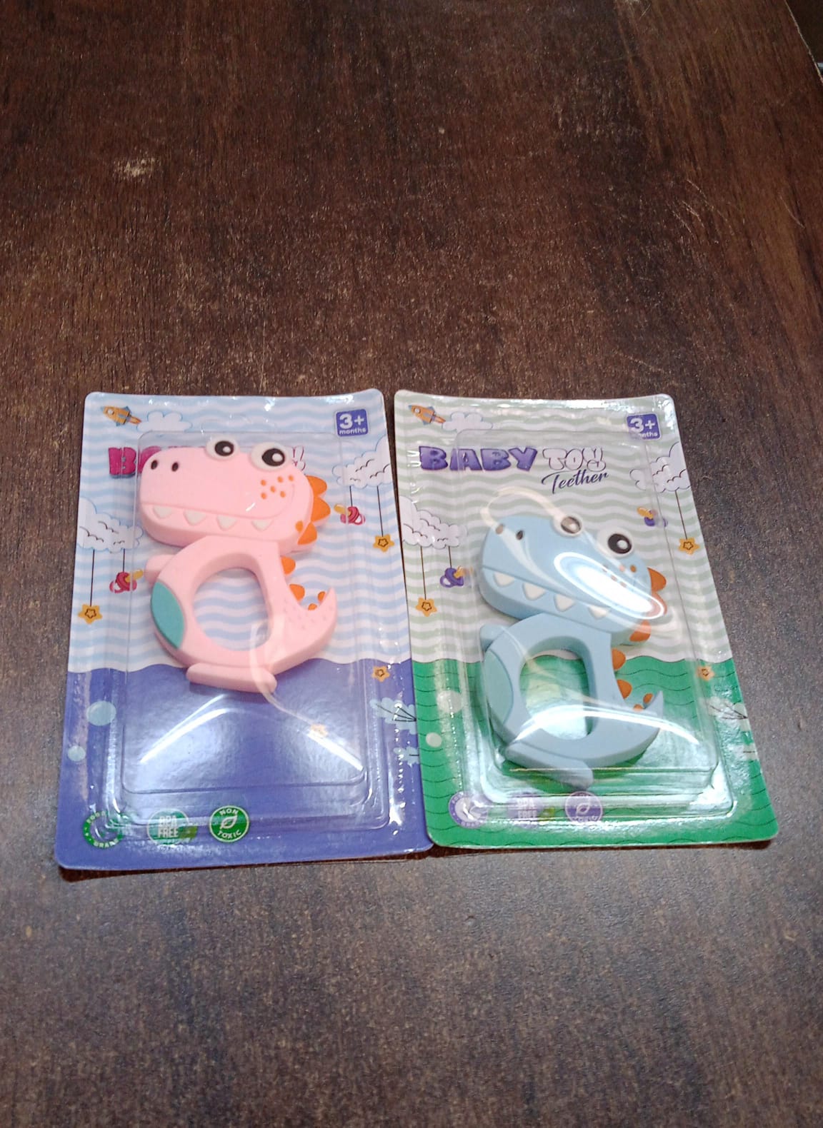 Silicone Dinosaur Teether For Baby (1 Pc  Mix Design  Color) Wukusy