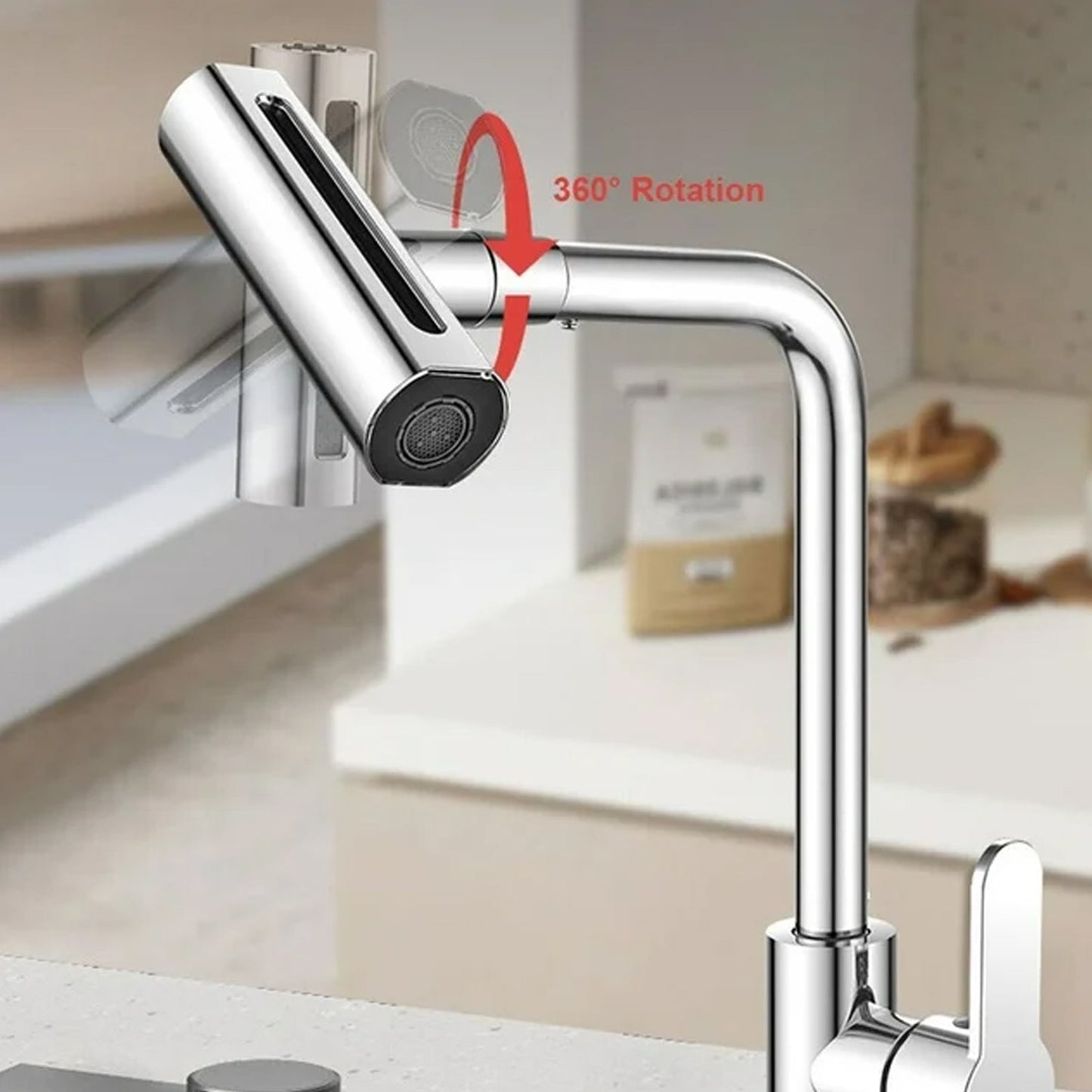Multifunction Shower Waterfall Kitchen Faucet 360 Rotation Waterfall Kitchen Faucet Touch Kitchen Faucet Faucet Extender For Kitchen Sink Swivel Waterfall Kitchen Faucet For Washing Vegetable Fruit (4 In 1 ) Wukusy