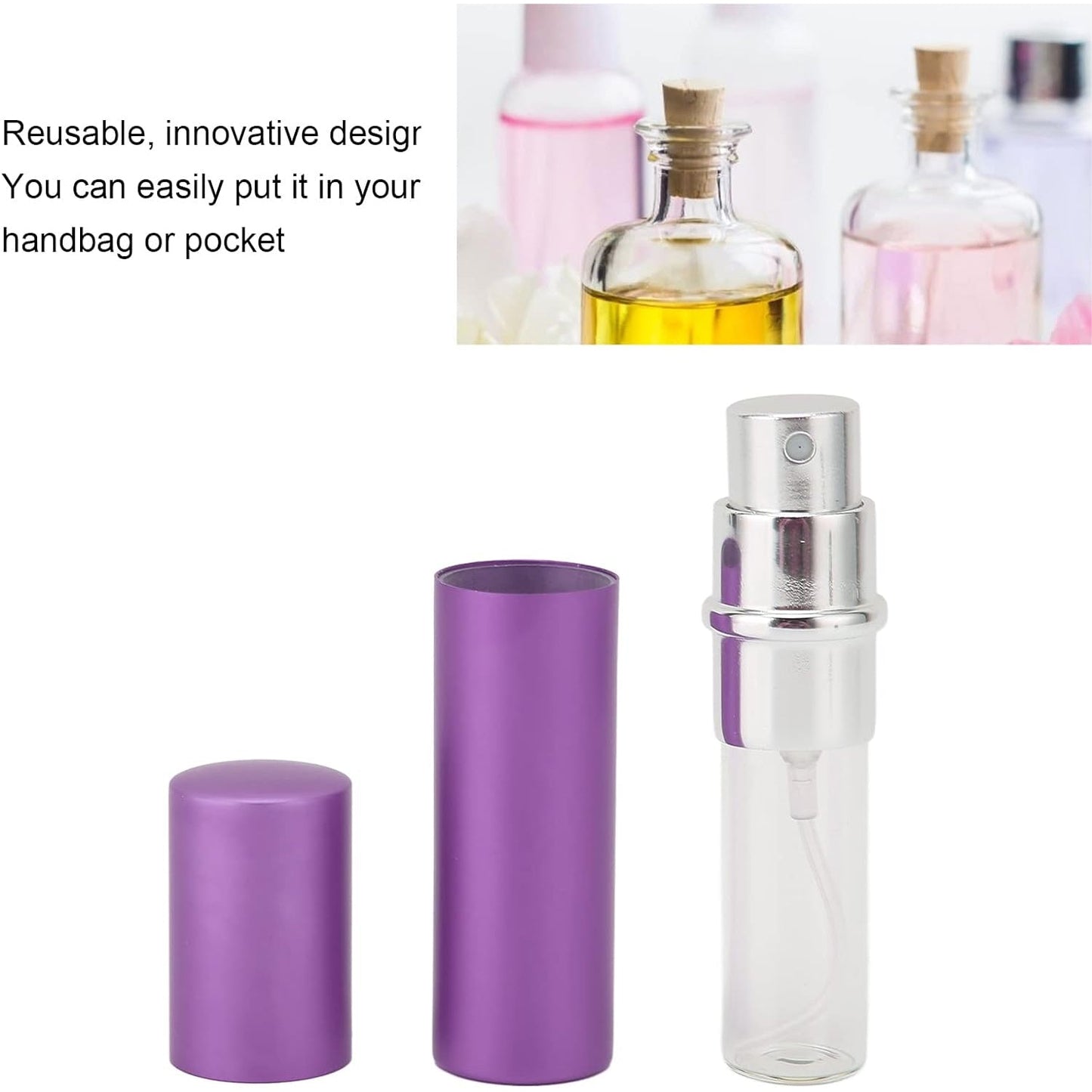 12717 Empty Spray  Perfume Bottle Refillable Fine Mist Perfume For Sanitizer Travel Beauty Makeup Perfume Filler(1 Pc) Wukusy